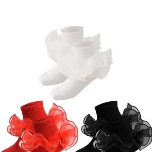 Dainty Pink Ruffle Kids Socks